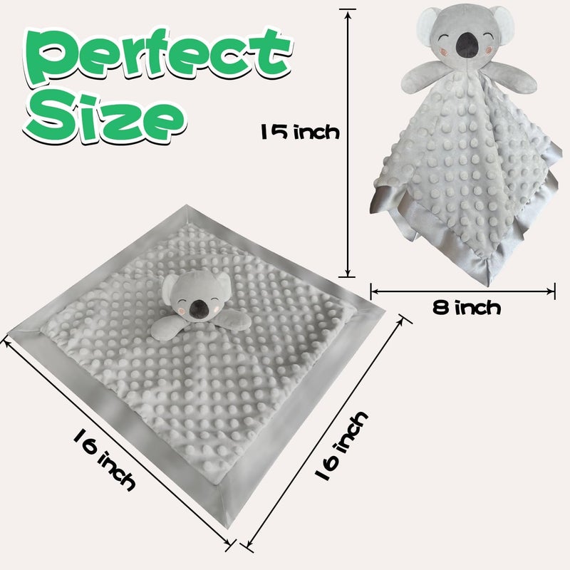 MOVEPAI Baby Security Blanket, Soft Baby Lovey Toy Blanket for Boys and Girls, Snuggle Toy Lovie Newborn Gift, Unisex Baby Plush Koala 16 Inch - Image 3